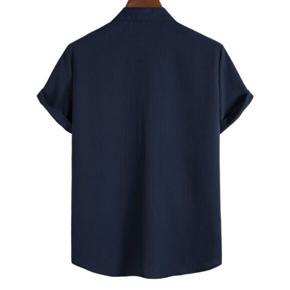 Preppy Button Up Shirt BLUE - Picture 2 of 4